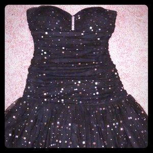 Black and silver homecoming dress